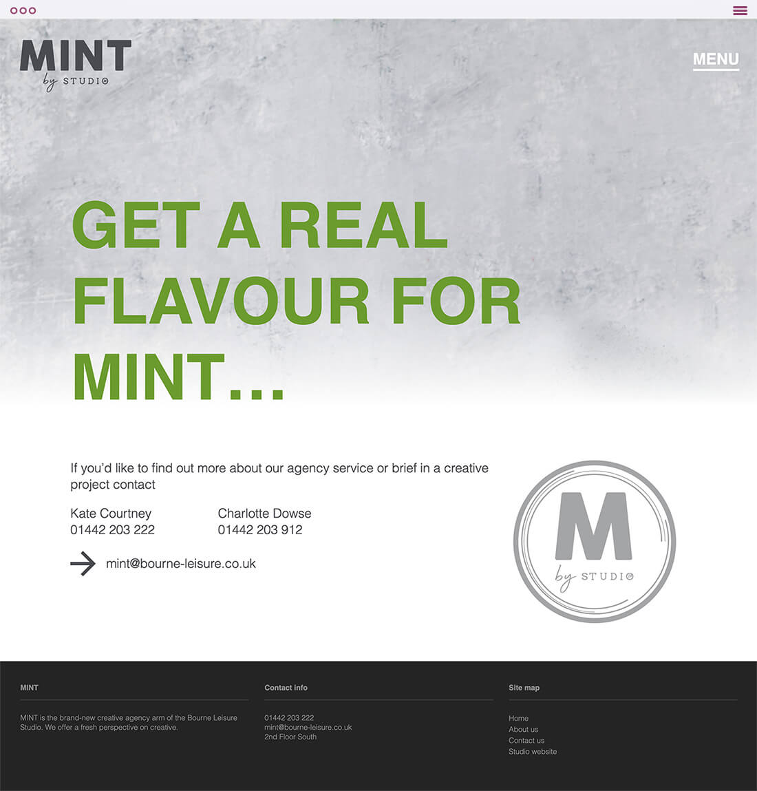 Mint website contact page