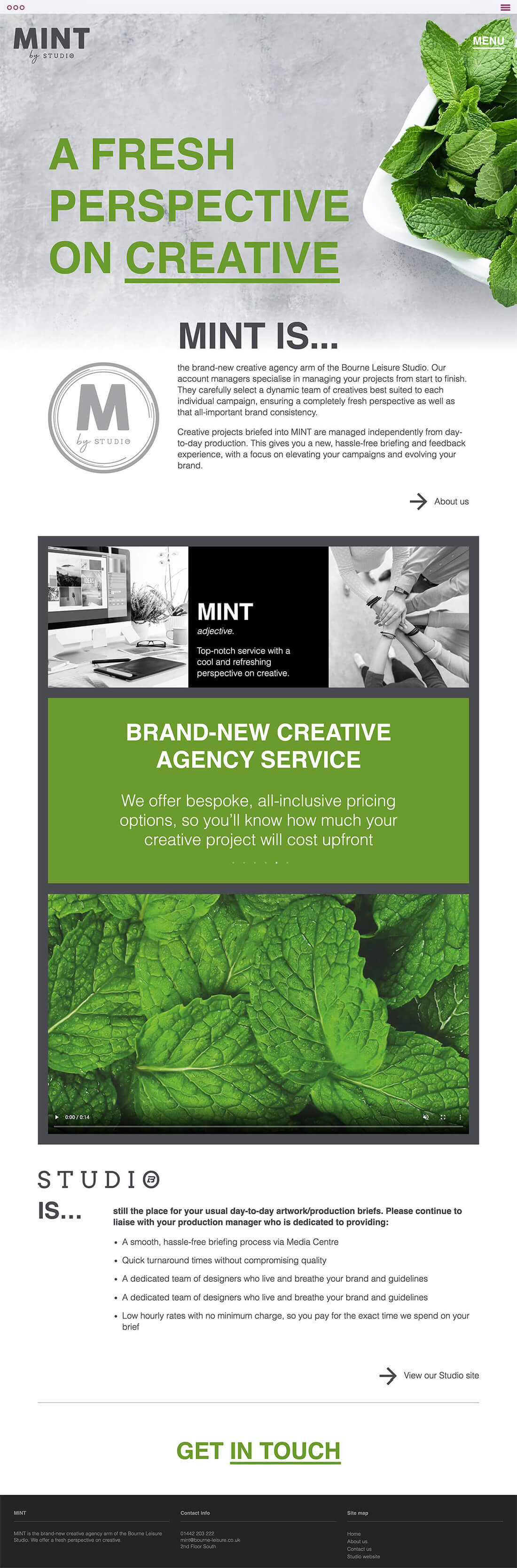 Mint website homepage