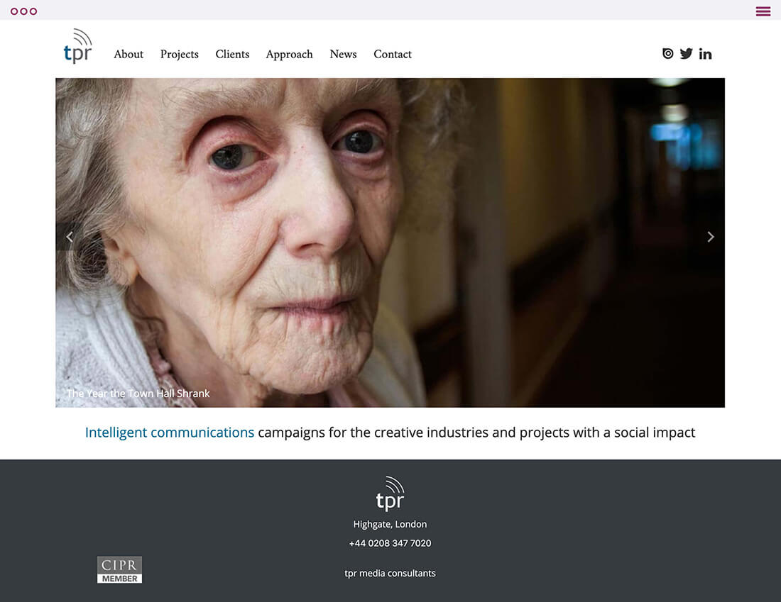 tpr-media website homepage