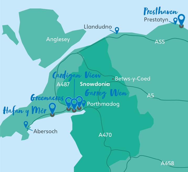 North Wales map